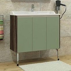 Акватон Мебель для ванной "Фабиа 80" фисташковая/дуб инканто – фотография-5