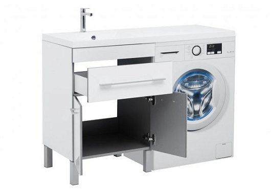 Aquanet Тумба с раковиной Верона 120 L напольная белая – картинка-3