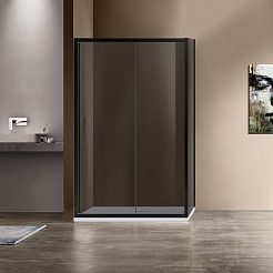 Vincea Душевой уголок Garda 120x90 VSR-1G9012CGB профиль черный стекло тонированное – фотография-2