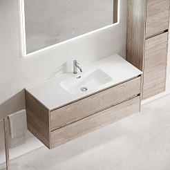 Sancos Тумба с раковиной Libra 120-1 дуб галифакс натуральный раковина Element 121 CN7006 – фотография-2