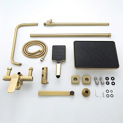 Frap Душевая стойка H61 F2461-3 золотой сатин – фотография-3