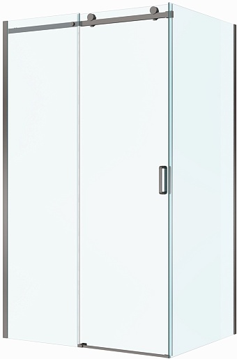 BelBagno Душевой уголок Soft Close-2 SOFT_CLOSE-2-AH-1-120/100-C-GM 120x100 профиль оружейная сталь стекло прозрачное – фото-1