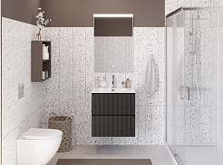 BelBagno Тумба с раковиной Uno mini 60 подвесная Темно-Серый матовый с раковиной BB-8099-3-60 – фотография-12