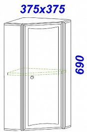 Aqwella Шкаф навесной Барселона В36 угловой – фотография-2