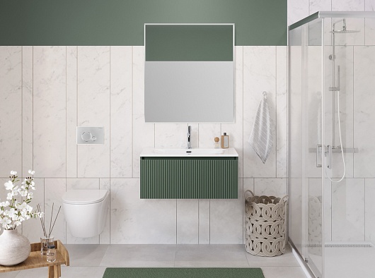 BelBagno Тумба с раковиной Uno 80 с 1 ящиком подвесная Еловый матовый с раковиной BB-8099-3-80 – картинка-11