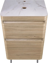 Style Line Тумба с раковиной напольная Атлантика 60, ясень перламутр, столешница ID01 – фотография-2