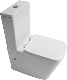 Azario Унитаз-компакт Indor AZ-T004B-R безободковый с бачком с сиденьем микролифт белый – фотография-3