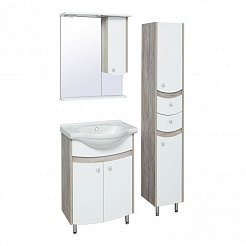 Runo Тумба с раковиной Аликанте 60 белая/дуб скандинавский – фотография-5