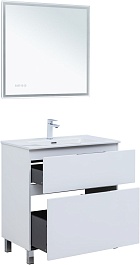 Aquanet Мебель для ванной Алвита New 80 Flat белая матовая – фотография-2