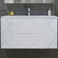 Бриклаер Тумба под раковину Кристалл 100 белая – фотография-1