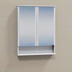 СанТа Мебель для ванной Вегас 65 подвесная с зеркальным шкафом Вегас 70 белая – фотография-10