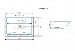 Misty Тумба с раковиной Фостер 70 подвесная, 2 ящика – фотография-9