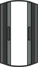 Grossman  Душевой уголок Cosmo 100x100x195 четверть круга профиль черный матовый стекло тонированное – фотография-2