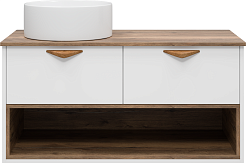 Brevita Тумба под раковину Bergen 105 подвесная дуб галифакс олово/белая – фотография-2