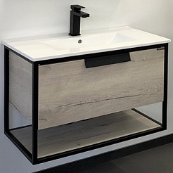 Comforty Мебель для ванной Бонн 75 подвесная дуб дымчатый – фотография-5