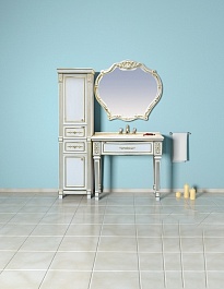 Misty Мебель для ванной Tiffany 100 белая, сусальное золото – фотография-2