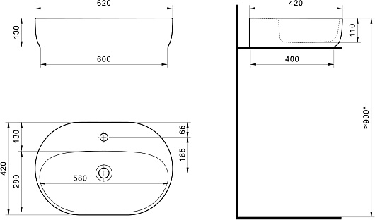 Акватон Тумба с раковиной Либерти 100 Одри Round дуб эльвезия – картинка-11