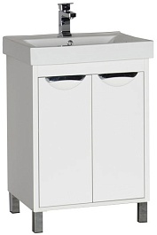 Aquanet Тумба под раковину Гретта 60 2 двери белый – фотография-1