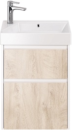 Dreja Тумба под раковину Slim 55 подвесная белая/дуб кантри – фотография-1