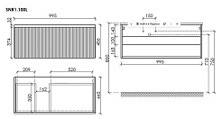 Sancos Тумба с раковиной Snob R 1.0 100 L doha soft раковина Element 101 чаша слева CN7003L – фотография-5