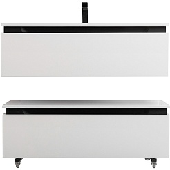 Cezares Тумба с раковиной Slider 100 с 2 ящиками белая – фотография-3