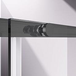 Vincea Душевой уголок Slim-N 120x90 VSR-4SN9012CLGM профиль вороненая сталь стекло прозрачное – фотография-4