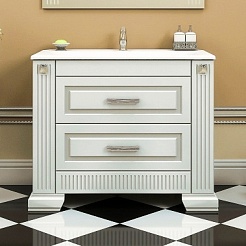 Opadiris Тумба под раковину Оникс 100 серебро – фотография-1