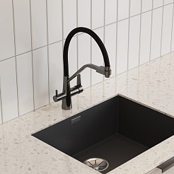 Teymi Смеситель для кухни Solli T10271 оружейная сталь/черный – фотография-6