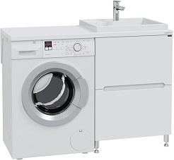 СанТа Тумба под раковину над стиральной машиной Лондон 59 белая – фотография-1