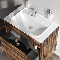 Am.Pm Тумба под раковину Func 80 подвесная темное дерево – фотография-7