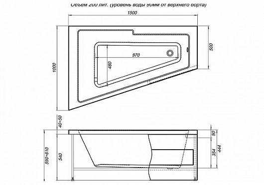 Aquanet Акриловая ванна Accord 150x100 L – картинка-7