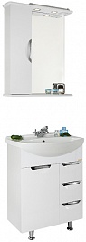 Водолей Мебель для ванной Лира 65 L с ящиками белая – фотография-1