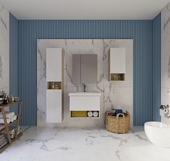 Dreja Мебель для ванной Perfecto 70 подвесная белая/дуб эврика – фотография-3
