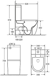 Azario Унитаз-компакт Renda AZ-8693 безободковый с бачком с сиденьем микролифт белый – фотография-16