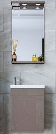 Бриклаер Мебель для ванной Кристалл 40 софт графит/ясень анкор темный – фотография-1