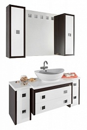 Водолей Мебель для ванной "Сильвия S-40 75" белый/венге – фотография-7