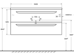 Cezares Тумба с раковиной Eco Cer-N 100 sapfiro CZR-8095-100 ручки сатин – фотография-5