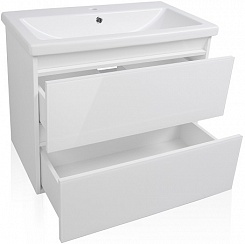 Style Line Мебель для ванной Даймонд 80 Люкс белая, PLUS подвесная – фотография-5