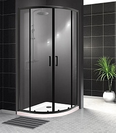 BelBagno Душевой уголок Uno 90/90 UNO-195-R-2-90-C-NERO стекло прозрачное – фотография-2