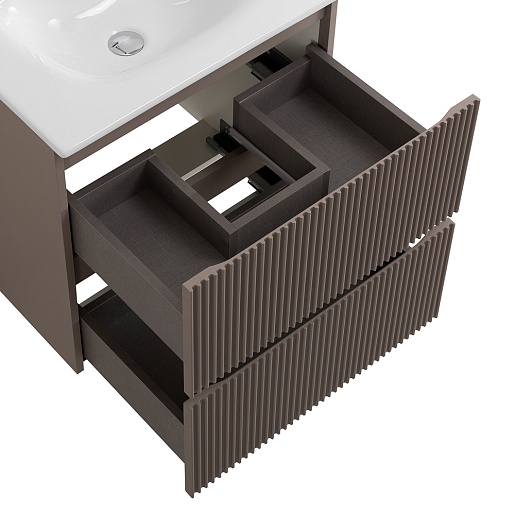 BelBagno Тумба с раковиной Uno 60 подвесная Бежевый матовый с раковиной BB-8099-60 – картинка-5