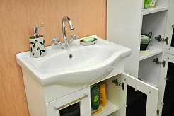 Sanflor Тумба с раковиной Валлетта 60 черное стекло – фотография-2