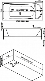Bas Акриловая ванна Стайл 160x70 с гидромассажем – фотография-4