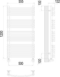 Terminus Полотенцесушитель водяной Марио П24 500x1200 хром – фотография-3