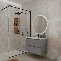 Зов Тумба с раковиной Дион 60 подвесная платиновая – фотография-2