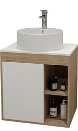 Teymi Тумба с раковиной Nura 70 дуб эврика/белый матовый T60528 раковина T50104 – фотография-1