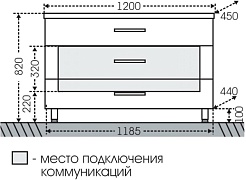 СанТа Тумба с раковиной Виктория 120 NEW напольная – фотография-6