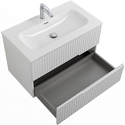 Cezares Тумба под раковину Duet-N 80 подвесная ясень белый софт – фотография-3