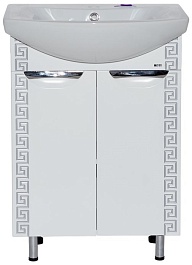 Misty Мебель для ванной Престиж 60 R белая/серебряная патина – фотография-4