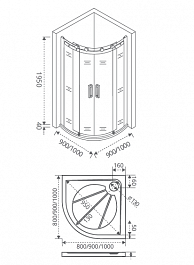 Good Door Душевой уголок Galaxy R-TD-90-C-B – фотография-2