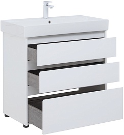 Aquanet Тумба под раковину Nova Lite 85 белая глянцевая – фотография-5